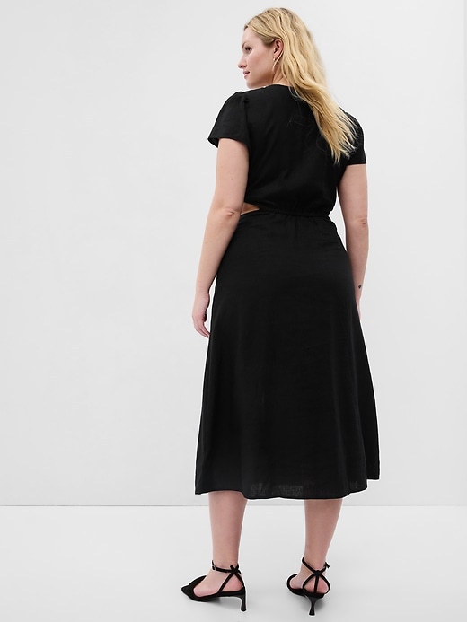 Image number 5 showing, Linen-Blend Cutout Midi Dress