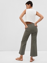 Gap High Rise Straight Leg Khaki Pants Size 16 Tall- Stretch - Color White  - NEW