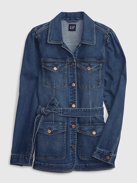 Image number 6 showing, Belted Denim Utility Jacket with Washwell