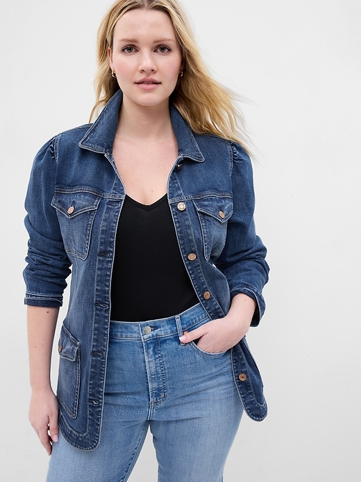 Belted Denim Utility Jacket with Washwell | Gap