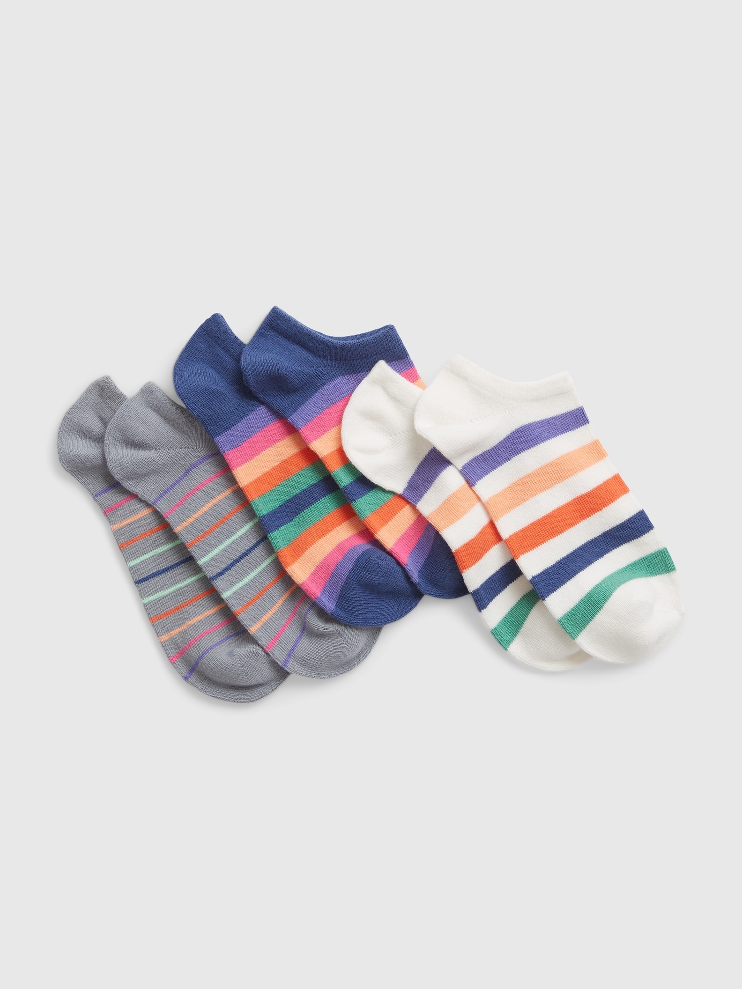 Kids Stripe No-Show Socks (3-Pack) | Gap