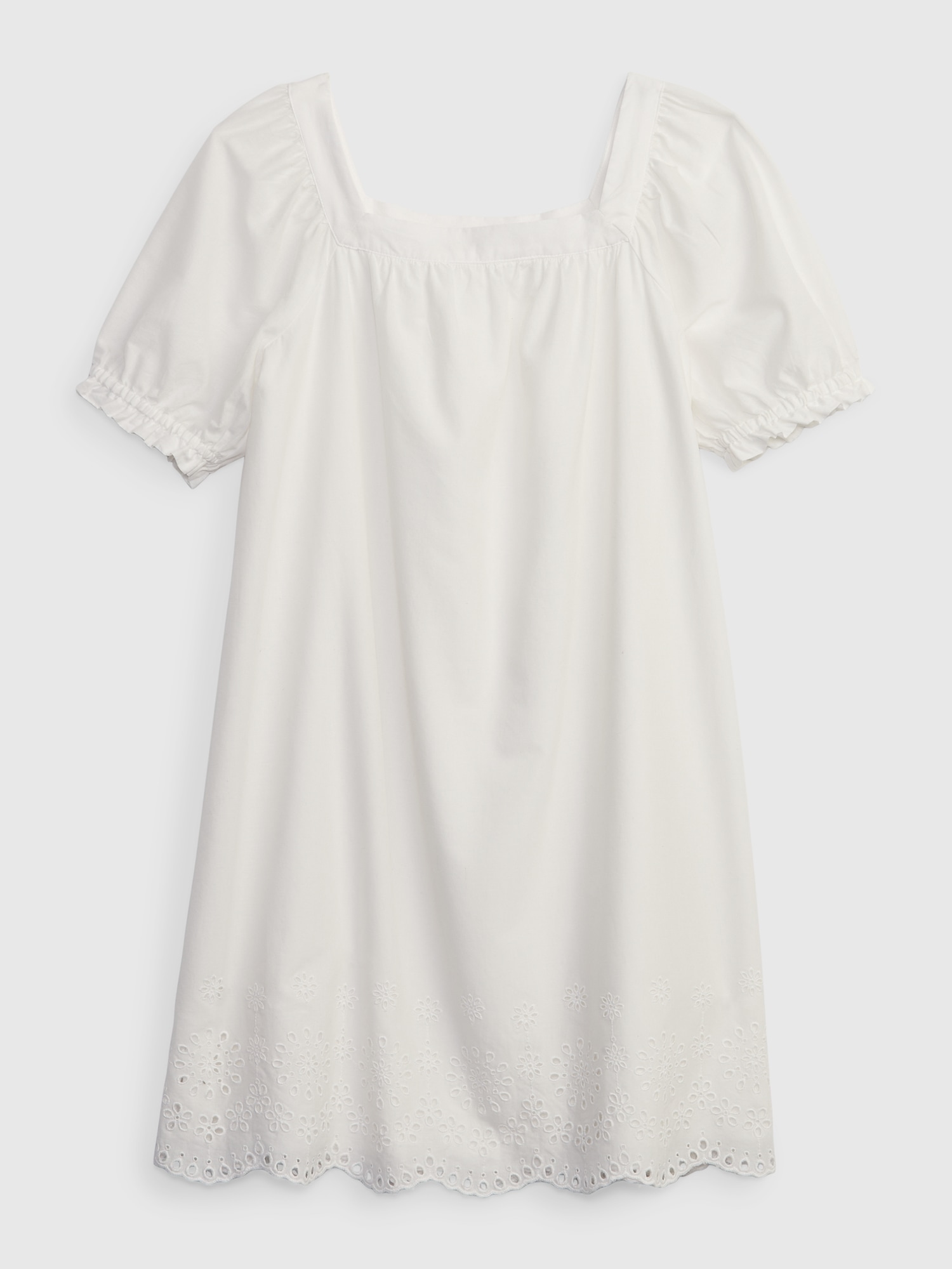 Gap Kids Eyelet Puff Sleeve Dress white. 1