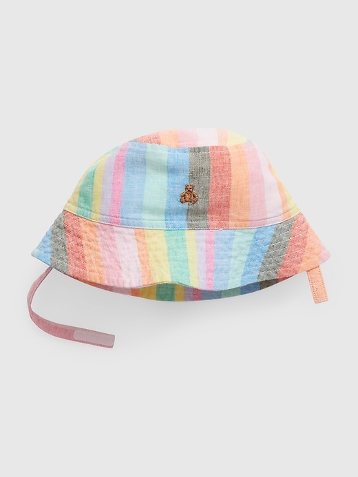 View large product image 1 of 1. Baby Linen-Cotton Stripe Bucket Hat