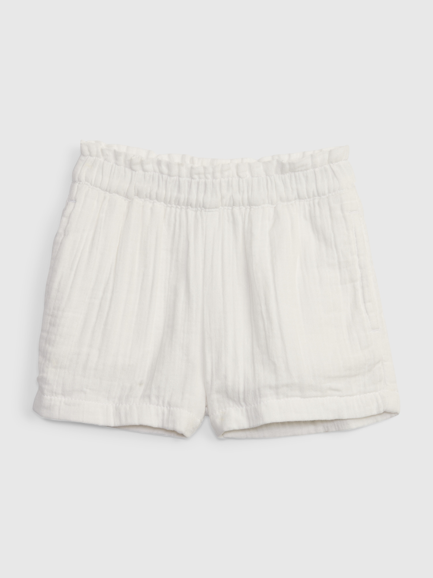 Gap Toddler Crinkle Gauze Pull-On Shorts white. 1