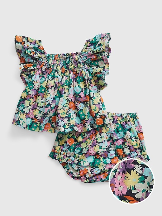 View large product image 1 of 1. Baby Smocked Floral Outfit Set