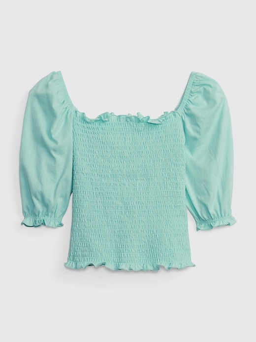 Image number 2 showing, Kids Puff Sleeve Smocked Top