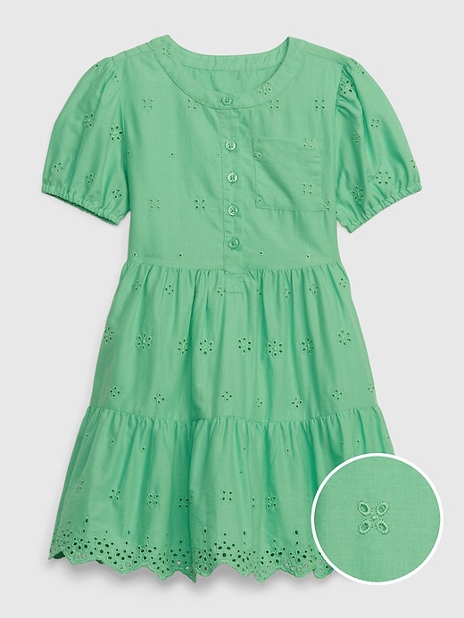 View large product image 1 of 1. Toddler Eyelet Shirtdress