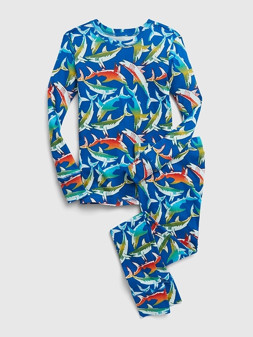 Image number 1 showing, Kids 100% Organic Cotton Shark PJ Set