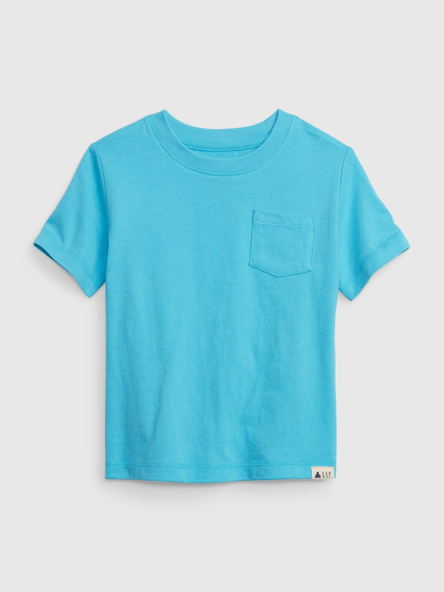 Gap Toddler 100% Organic Cotton Mix and Match Pocket T-Shirt blue. 1