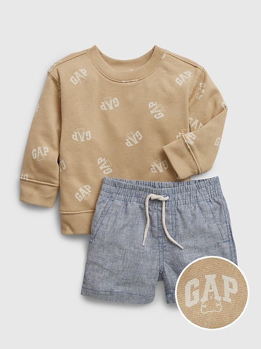 Image number 1 showing, Baby Two-Piece Gap Logo Outfit Set