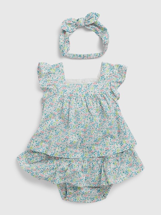 Image number 3 showing, Baby Floral Three-Piece Outfit Set