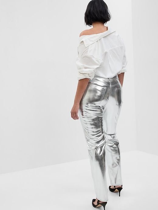 4th & Reckless metallic straight leg trousers in silver | ASOS