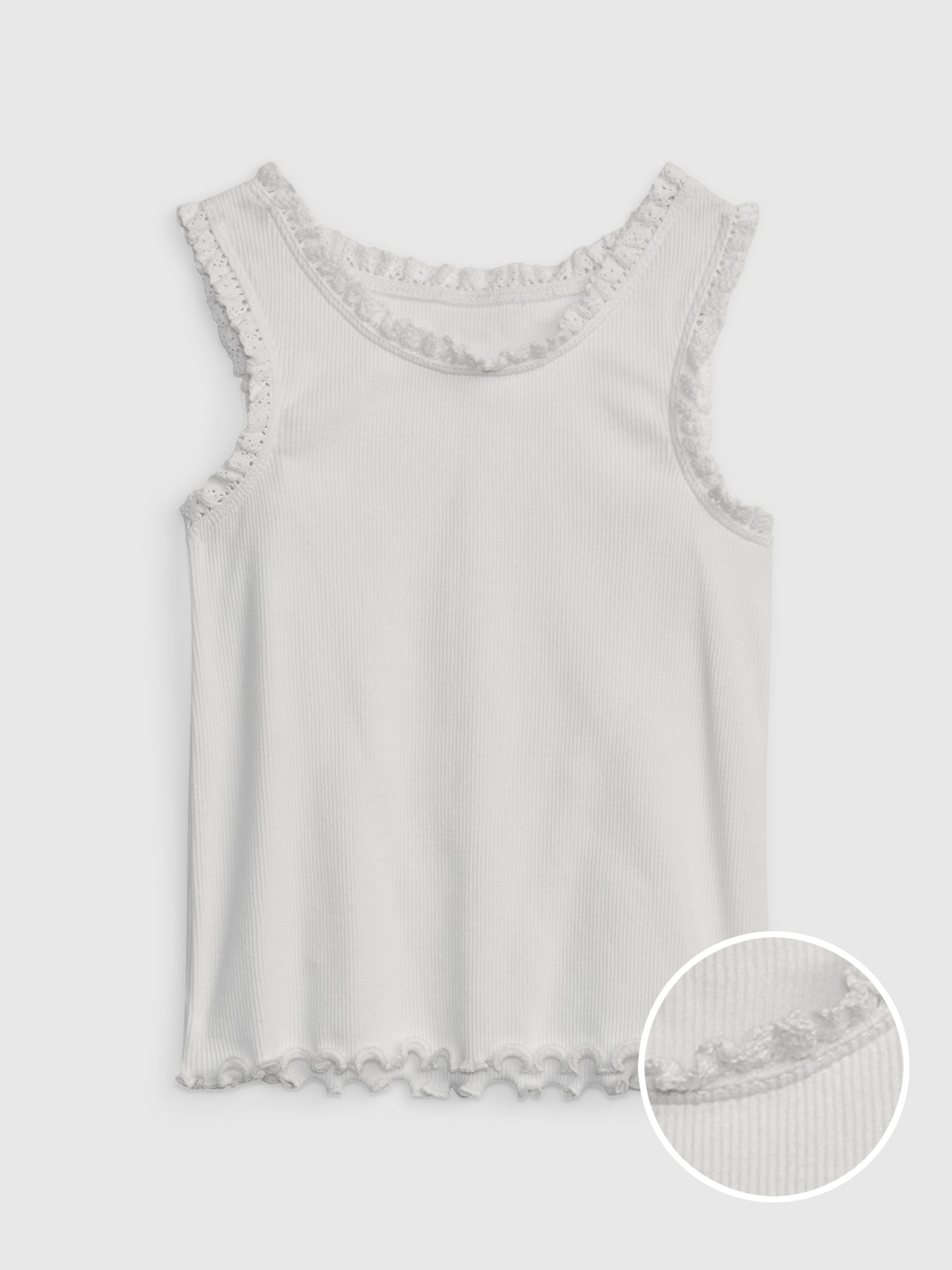 Gap Toddler Rib Lace Tank Top white. 1