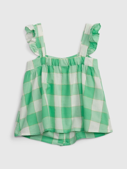 Image number 2 showing, Toddler Shiny Gingham Button-Front Top