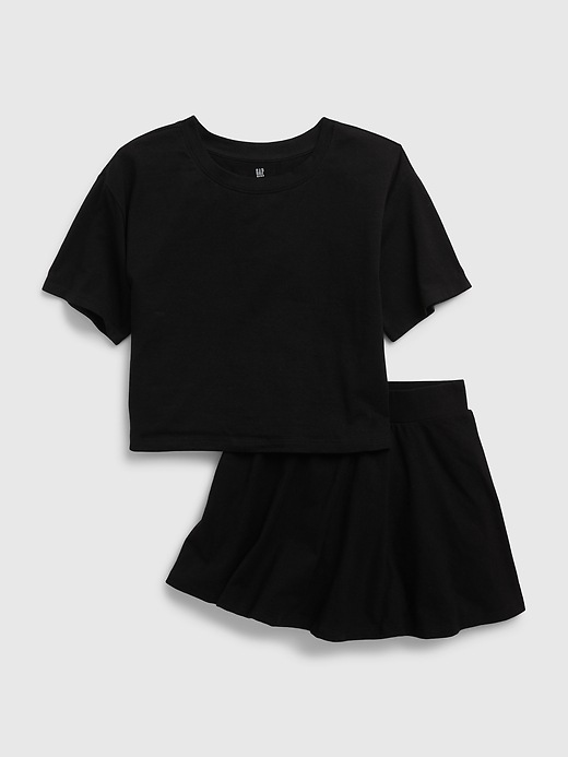 View large product image 1 of 1. Kids T-Shirt and Skort Outfit Set