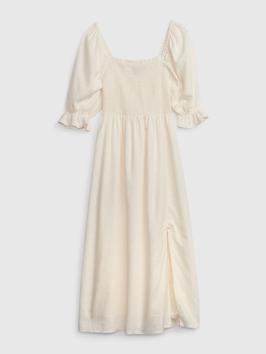 Image number 6 showing, Linen-Blend Puff Sleeve Midi Dress