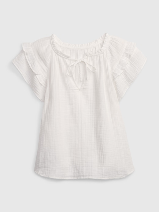 Image number 6 showing, Crinkle Gauze Flutter Sleeve Top