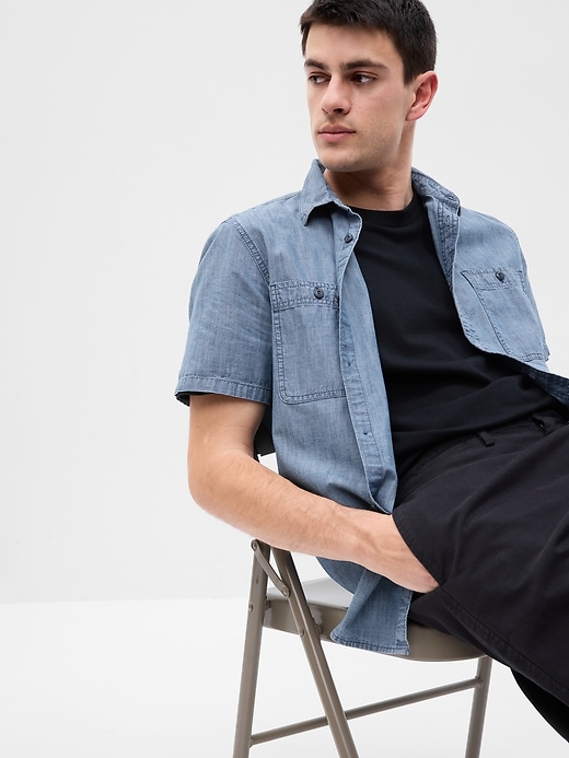 Image number 1 showing, Chambray Shirt with Washwell