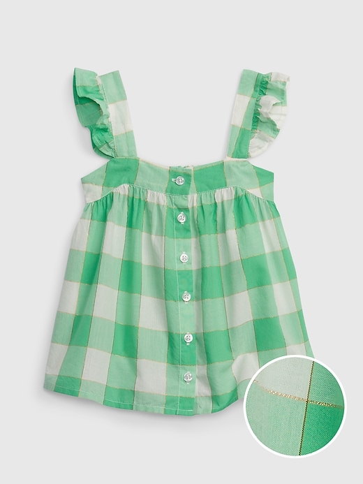 Image number 1 showing, Toddler Shiny Gingham Button-Front Top