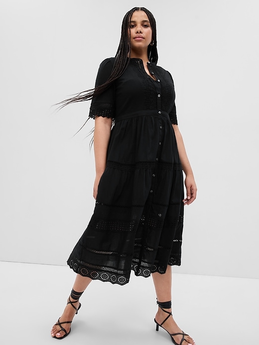 Image number 4 showing, Lace Button-Up Midi Dress