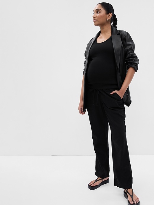 Image number 1 showing, Maternity Full Panel Twill Pants