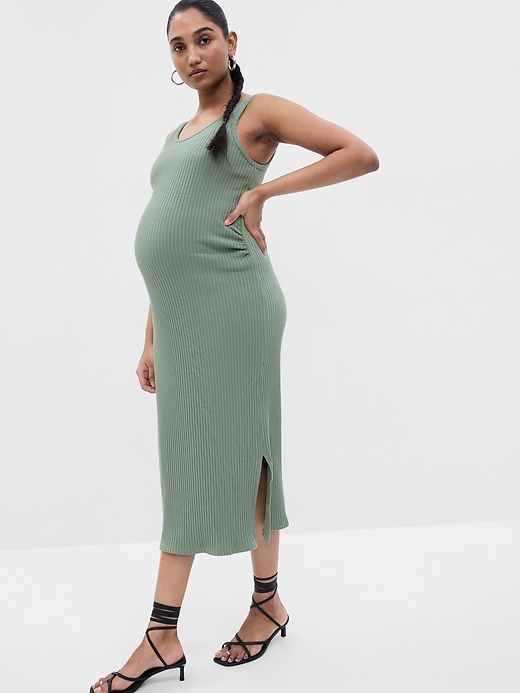 View large product image 1 of 1. Maternity Rib Tank Dress