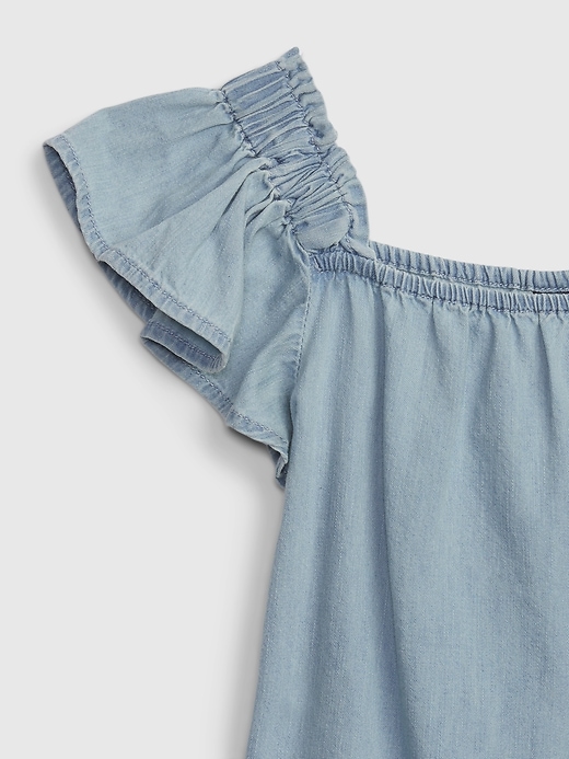 Image number 3 showing, Toddler Denim Tiered Dress with Washwell