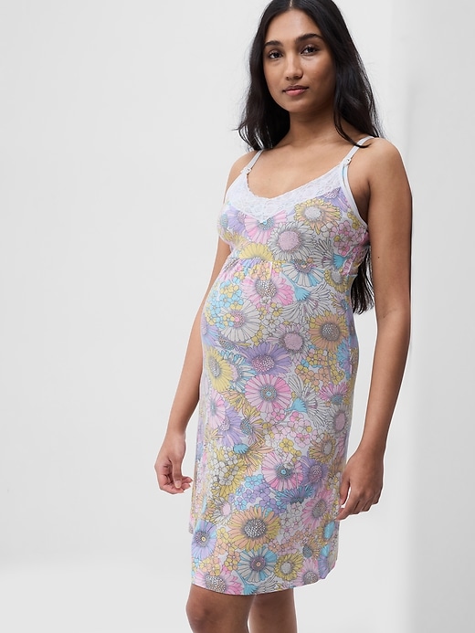 Image number 1 showing, Maternity Modal Nursing PJ Dress