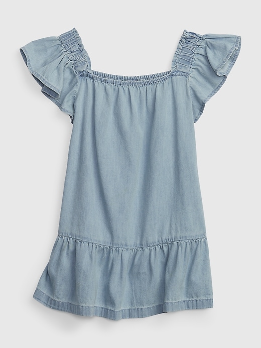 Image number 1 showing, Toddler Denim Tiered Dress with Washwell