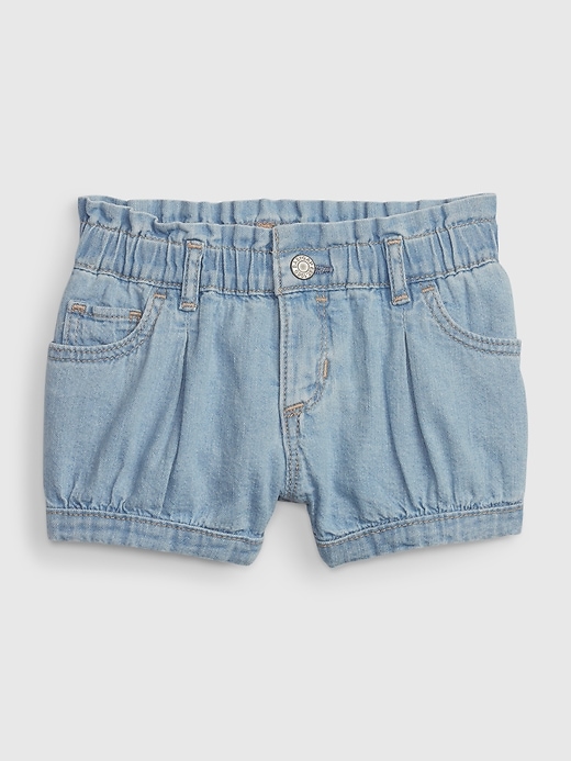 Baby 100% Organic Cotton Bubble Denim Shorts with Washwell | Gap