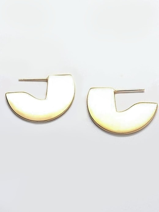 Image number 1 showing, Geometric Mini Semi Circle Stud Earrings