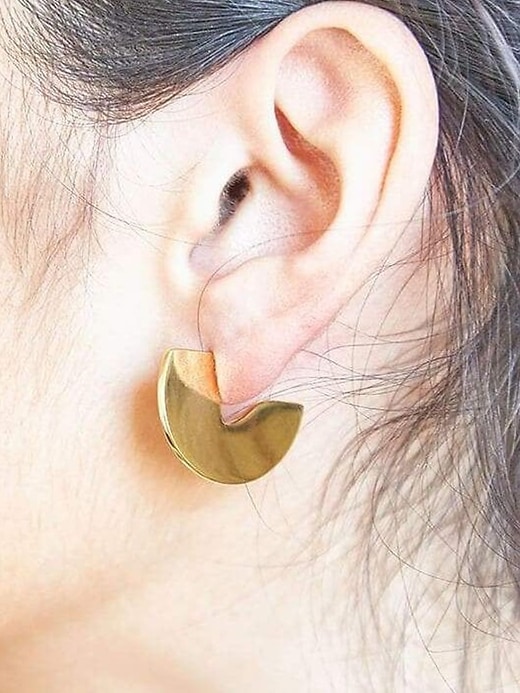 Image number 2 showing, Geometric Mini Semi Circle Stud Earrings