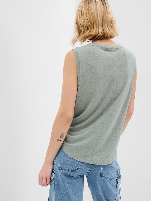 Image number 2 showing, Linen-Blend Shell Tank Top