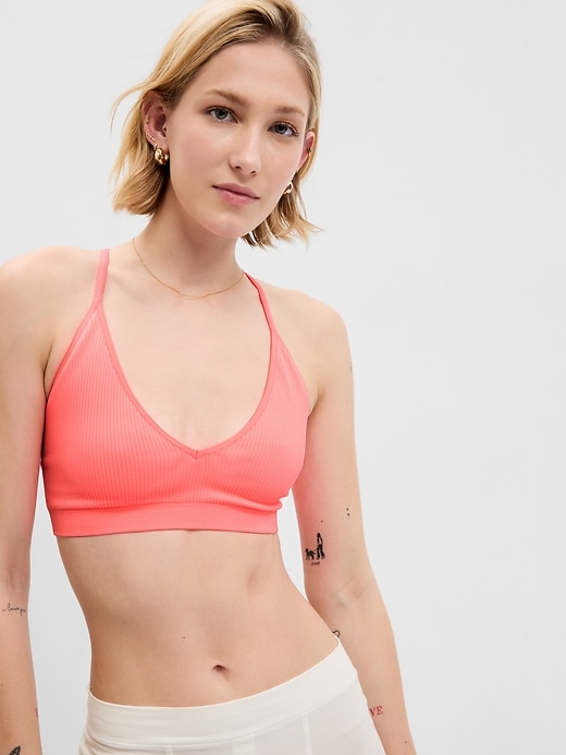 Image number 1 showing, Seamless Rib Triangle Bralette