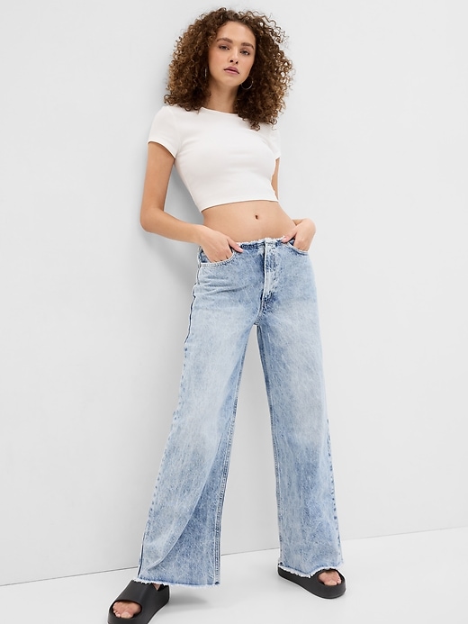 View large product image 1 of 3. Low Rise Wide Baggy Jeans