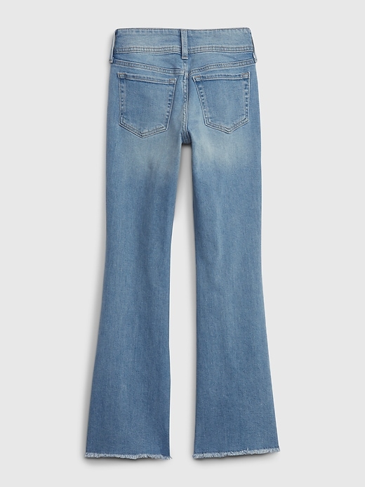 Image number 2 showing, Kids High Rise Embroidered Flare Jeans with Washwell