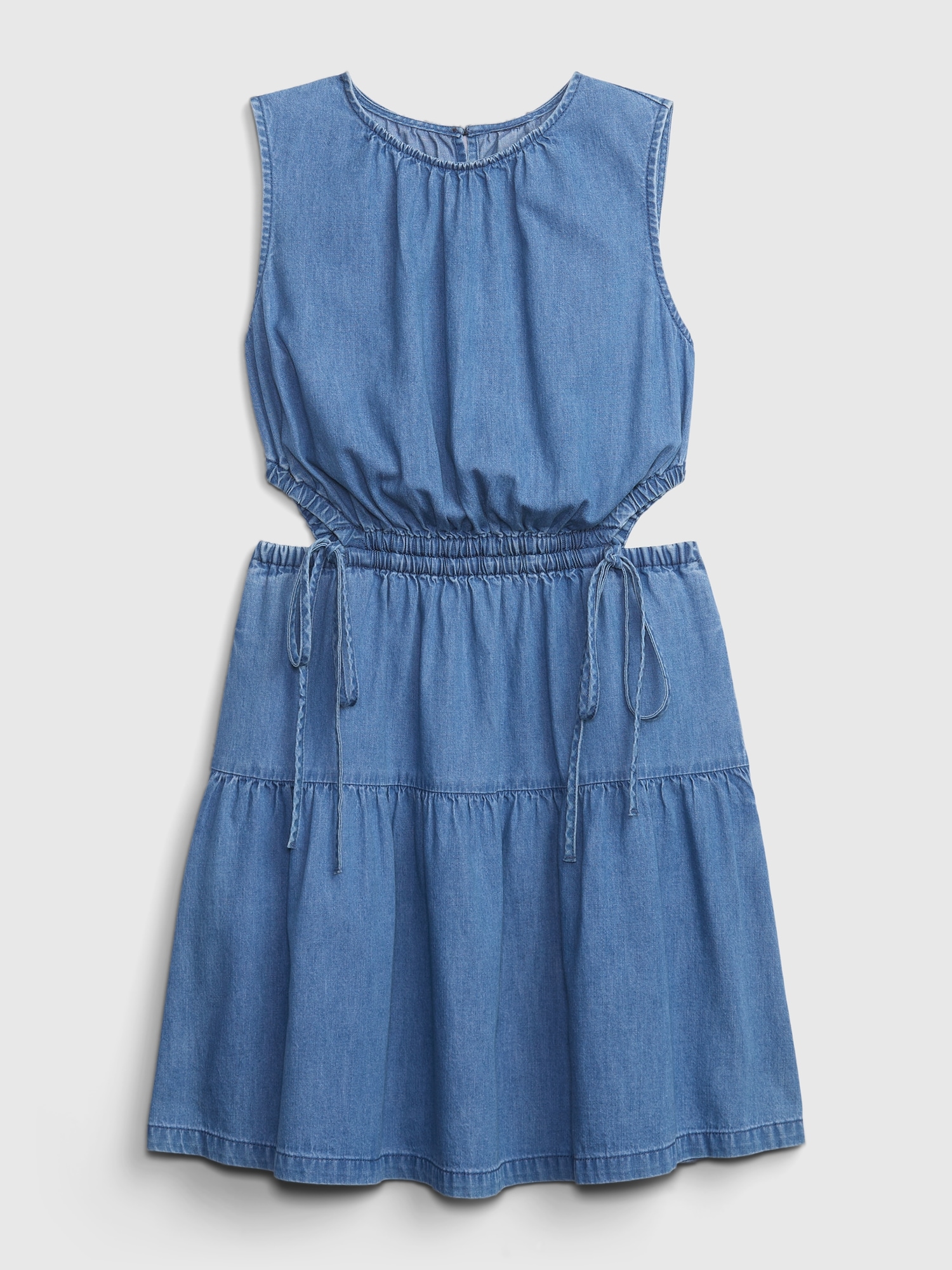 Denim Side-Tie Cutout Mini Dress with Washwell | Gap