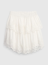 View large product image 4 of 4. Organic Cotton Ruffle Eyelet Mini Skirt