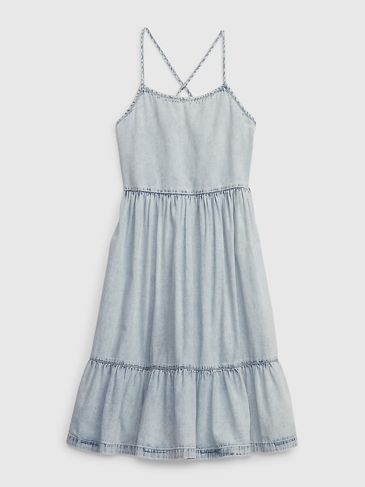 Image number 1 showing, Kids Denim Tiered Dress with Washwell