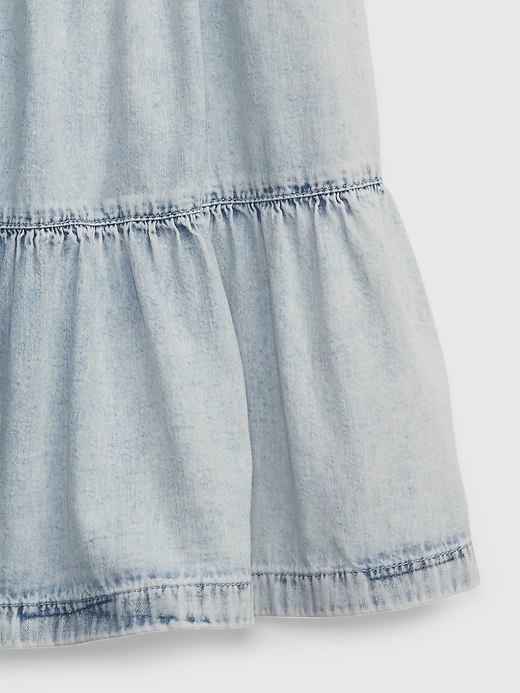 Image number 3 showing, Kids Denim Tiered Dress with Washwell