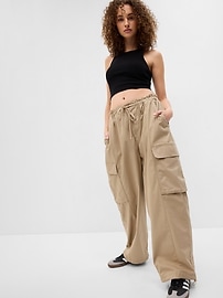 Cotton Cargo Parachute Pants | Gap