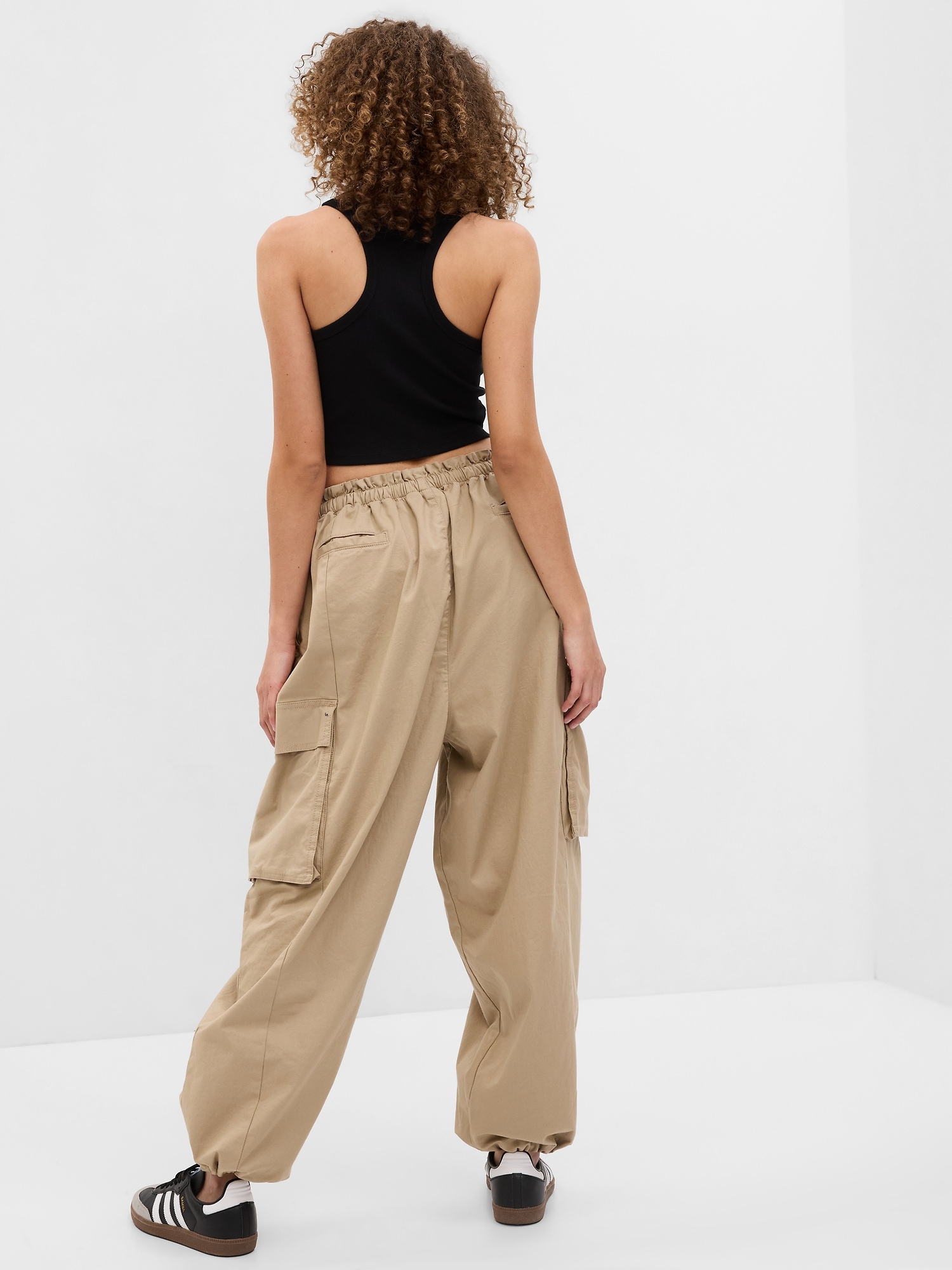 Bershka cotton wide leg cargo pants in beige - TAN, ASOS