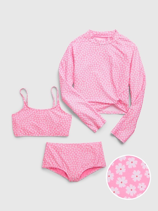 View large product image 1 of 1. Kids Rib Rash Guard Swim Three-Piece