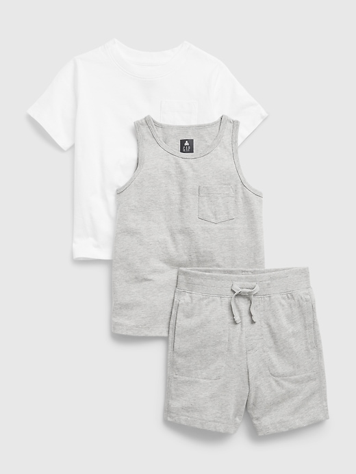 View large product image 1 of 1. Toddler 100% Organic Cotton Mix and Match Three-Piece Outfit Set