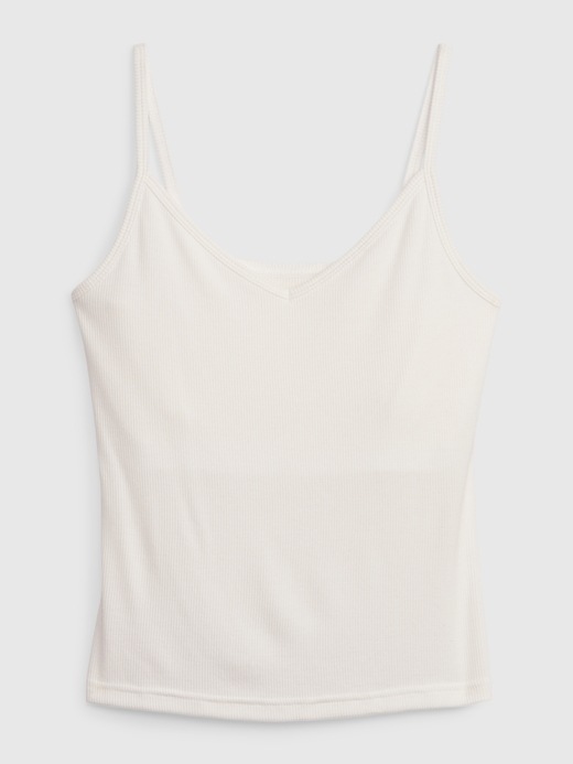 Image number 6 showing, Mini Rib Cropped Tank Top with Shelf-Bra