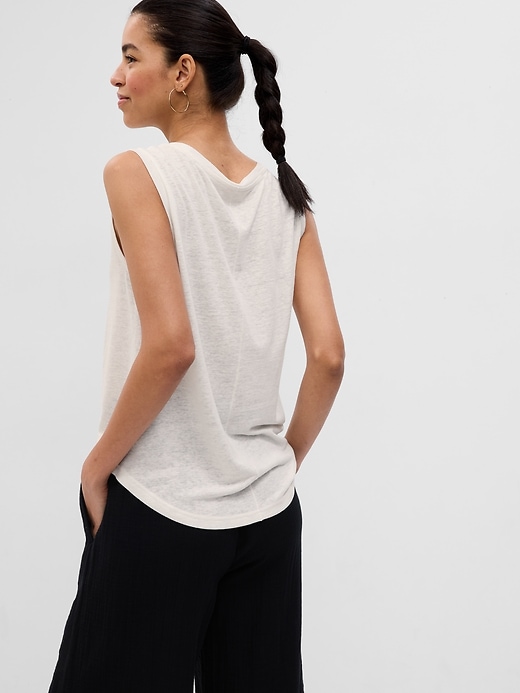 Image number 2 showing, Linen-Blend Shell Tank Top
