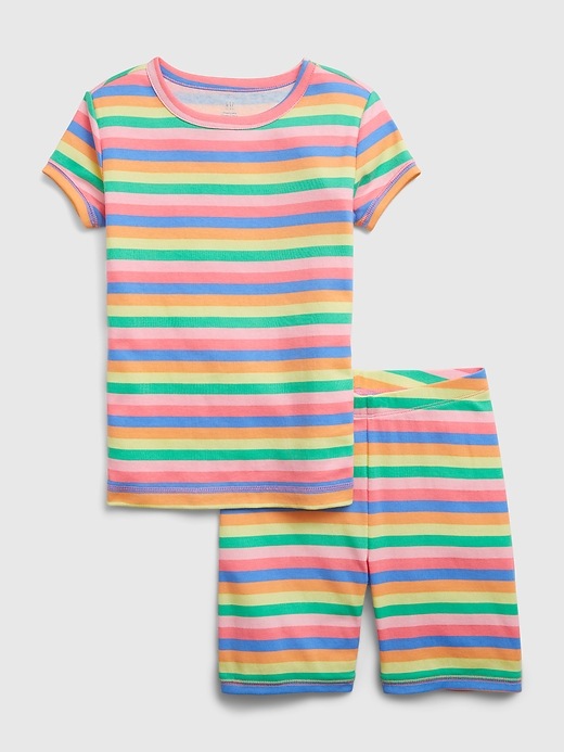 Kids 100% Organic Cotton Rainbow Stripe PJ Shorts Set | Gap