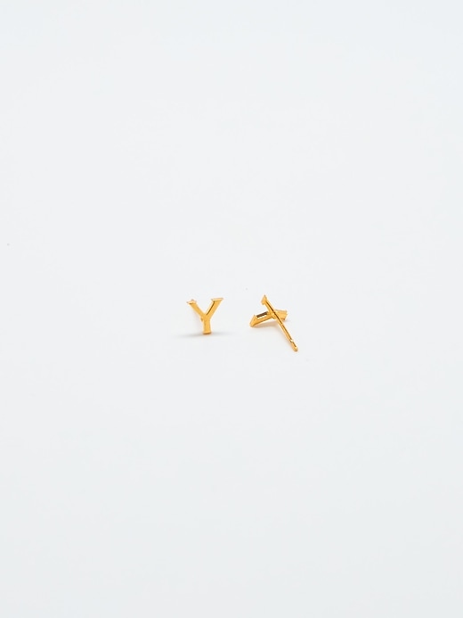 Image number 2 showing, Gold Initial Earrings