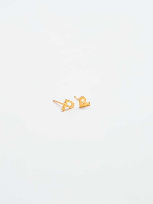 Image number 1 showing, Gold Initial Earrings