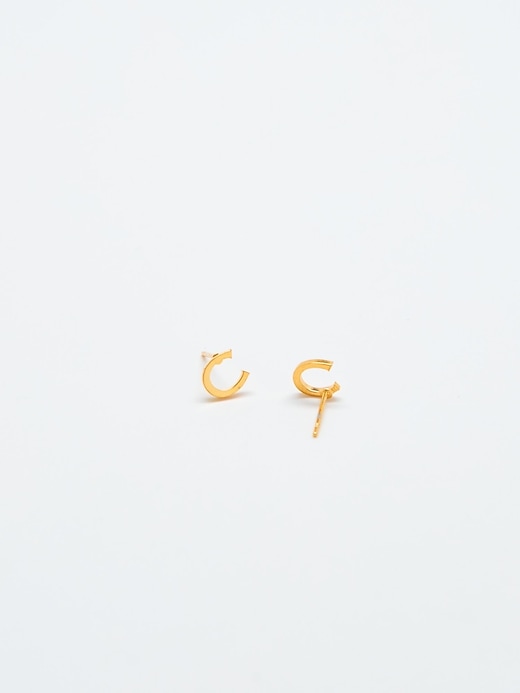 Image number 1 showing, Gold Initial Earrings